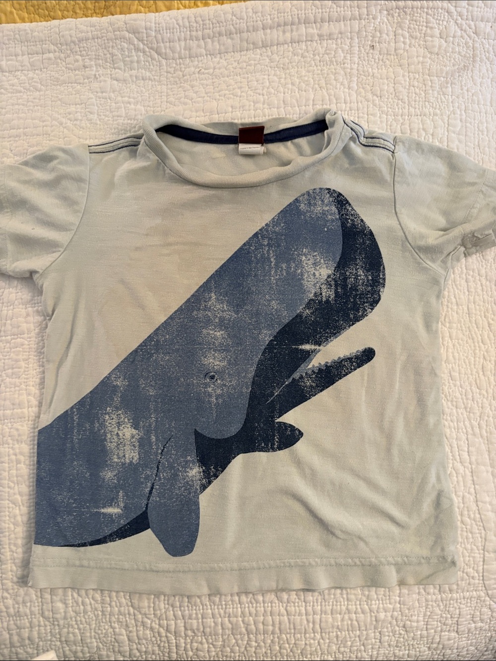 Tea Collection Light Blue Tee with Distressed Navy Whale